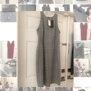 Banana republic black and white plaid dress